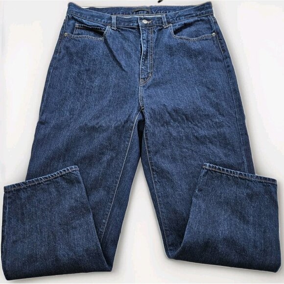 Uniqlo Jean Women 32 Indigo Relaxed Tapered High Rise Cropped Fabric By Kaihara - Picture 9 of 16